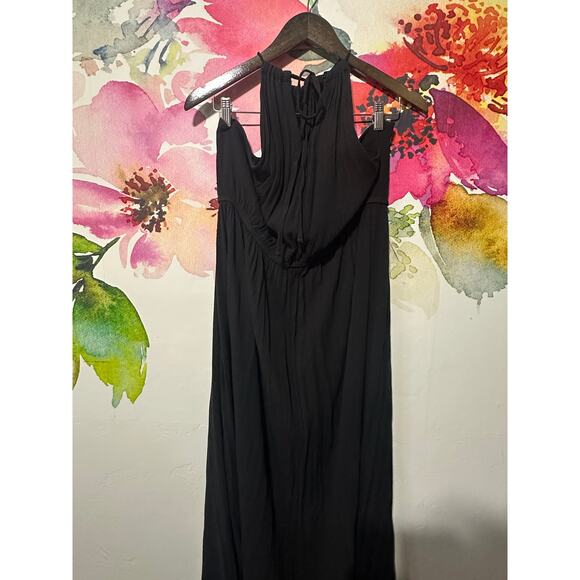 SO Good For Life Black Maxi Halter with back keyhole tie back pockets 2X Plus Sz - Picture 4 of 8